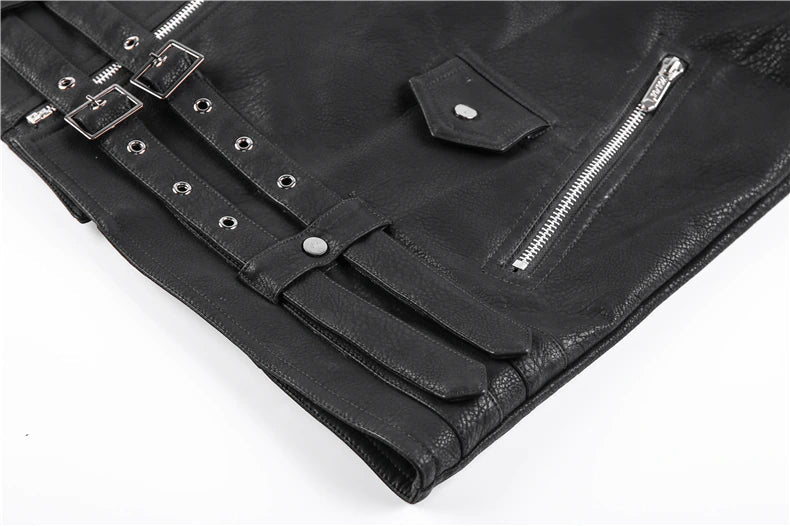 Ruben | Men's Slim-Fit Leather Biker Jacket - Image 10