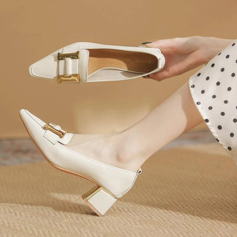 Destiny | Stylish Loafers with Block Heel – Elegant Pointed-Toe Shoes for Office & Everyday Wear - Image 4