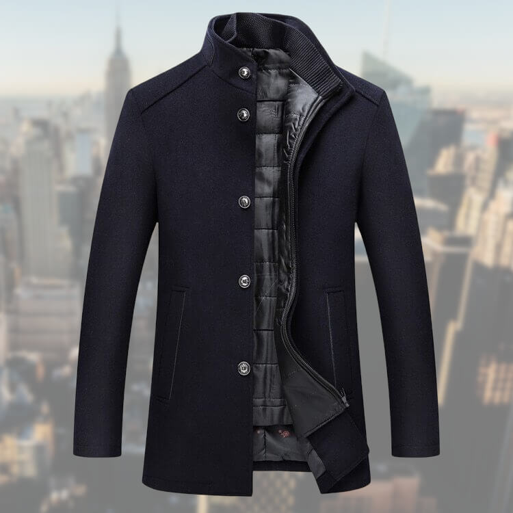 Rowan | Men's Button-Down Mid-Length Overcoat - Image 3