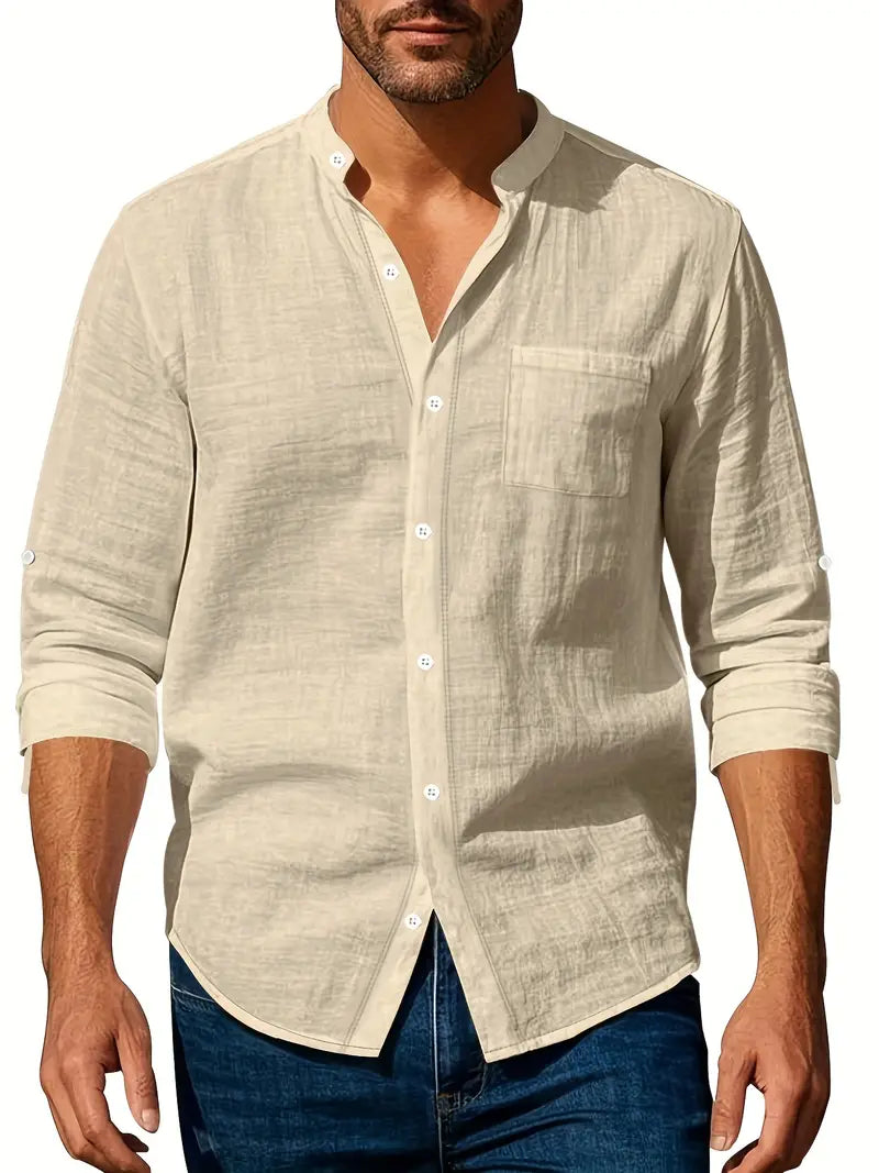 Grayson | Lightweight Stylish Linen Long Sleeve Shirt for Men - Image 4
