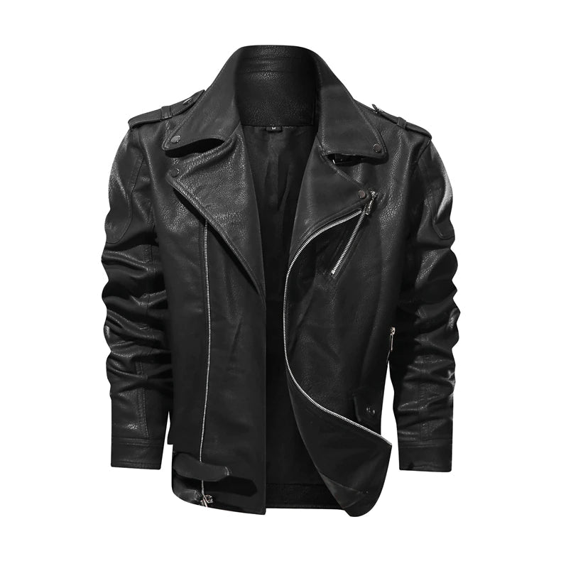 Ruben | Men's Slim-Fit Leather Biker Jacket - Image 2