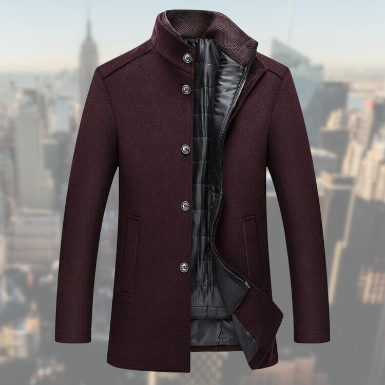 Rowan | Men's Button-Down Mid-Length Overcoat - Image 4
