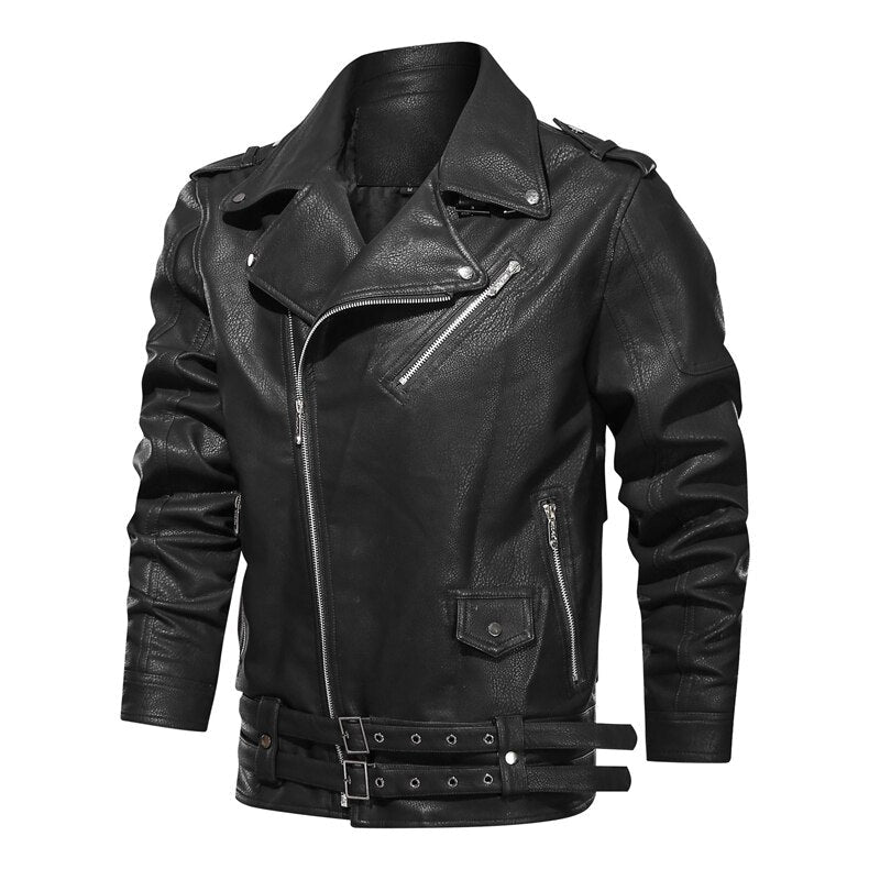 Ruben | Men's Slim-Fit Leather Biker Jacket - Image 3