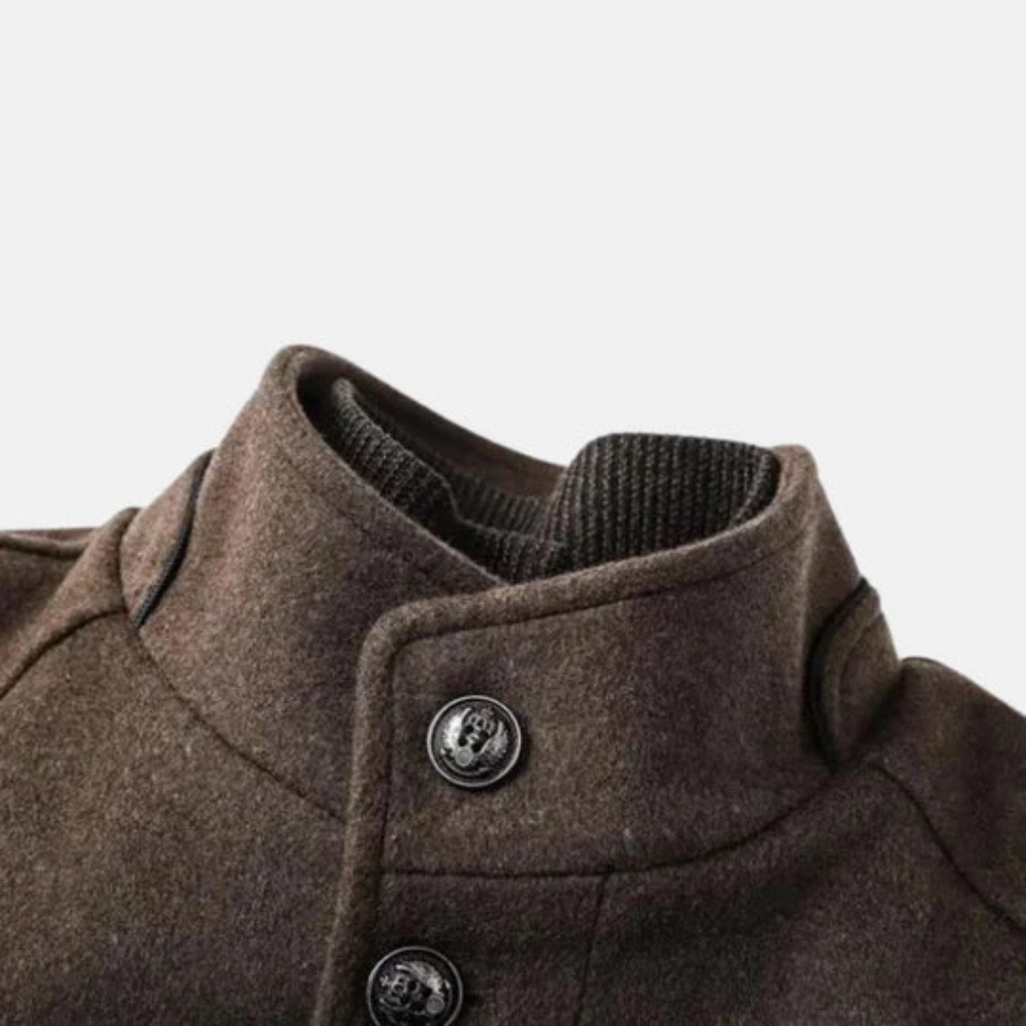 Edward | Men's Mid-Length Stand Collar Overcoat - Image 6