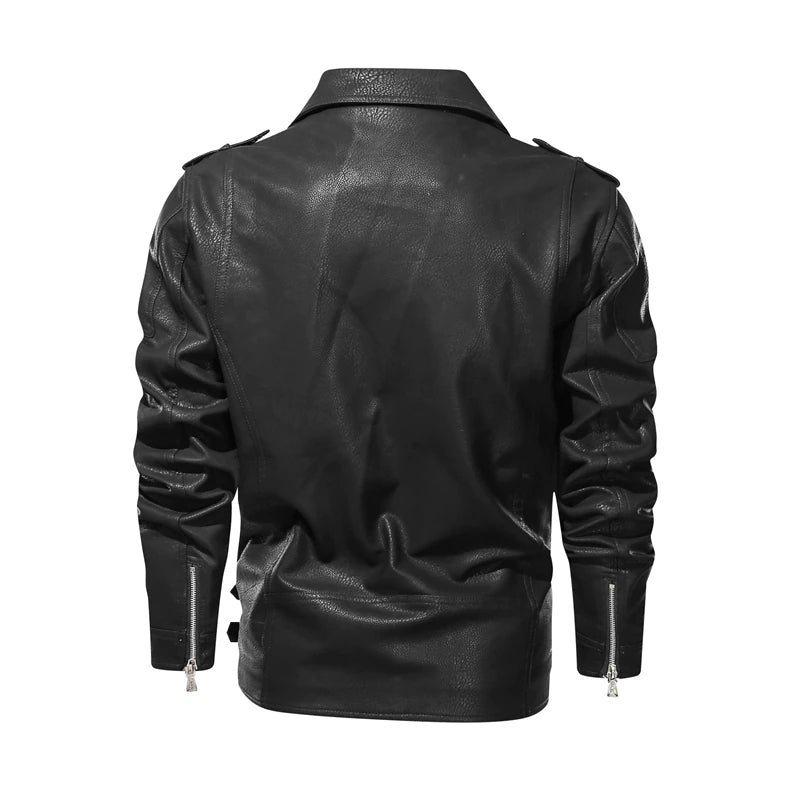Ruben | Men's Slim-Fit Leather Biker Jacket - Image 4