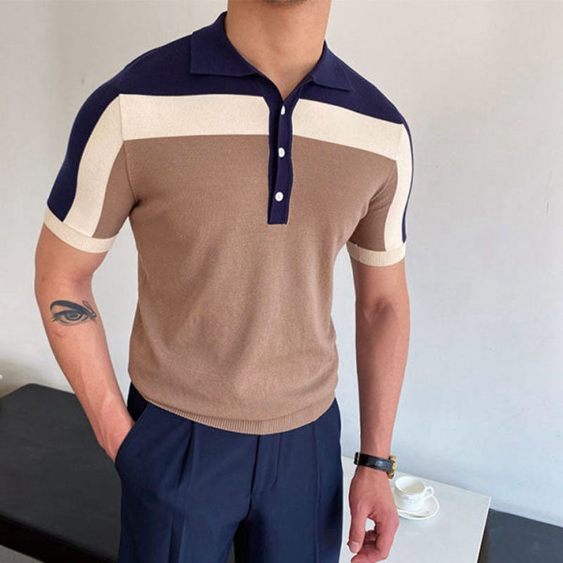 Joe | Men's Color Block Short Sleeve Polo Shirt - Image 3