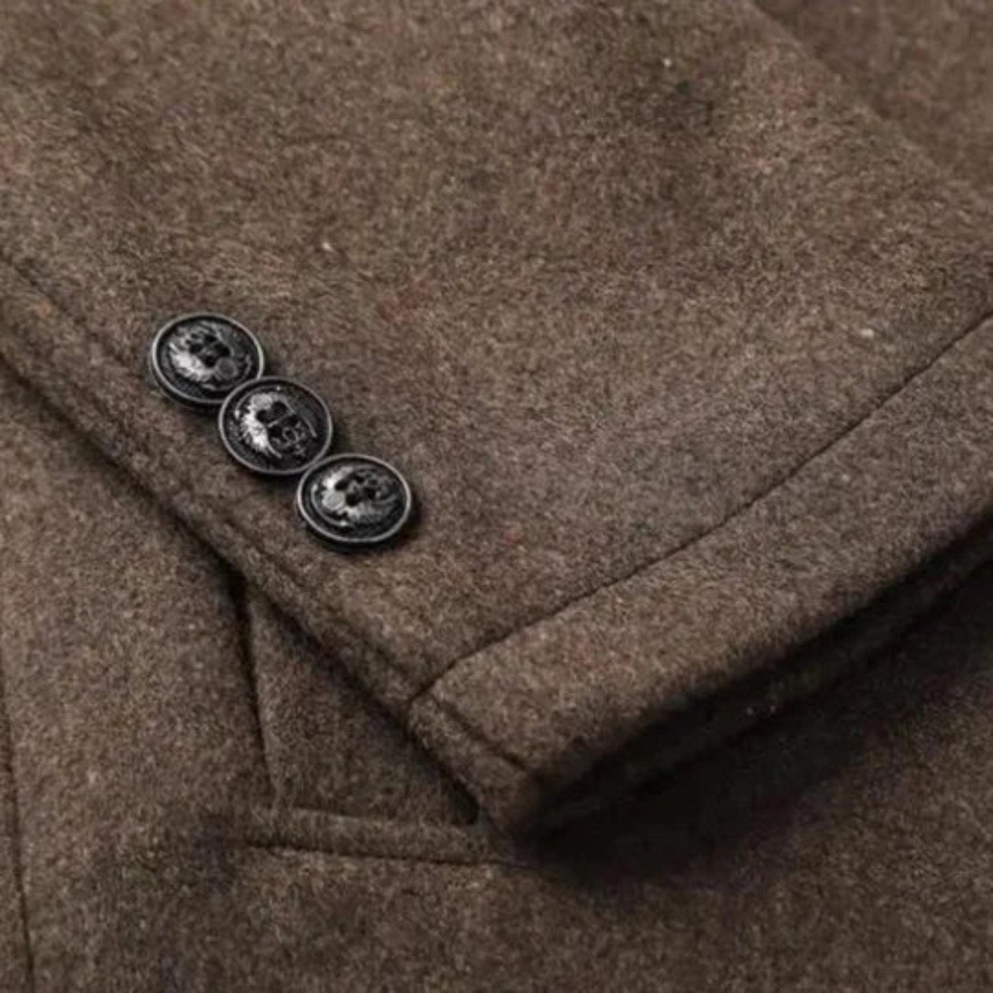 Edward | Men's Mid-Length Stand Collar Overcoat - Image 9