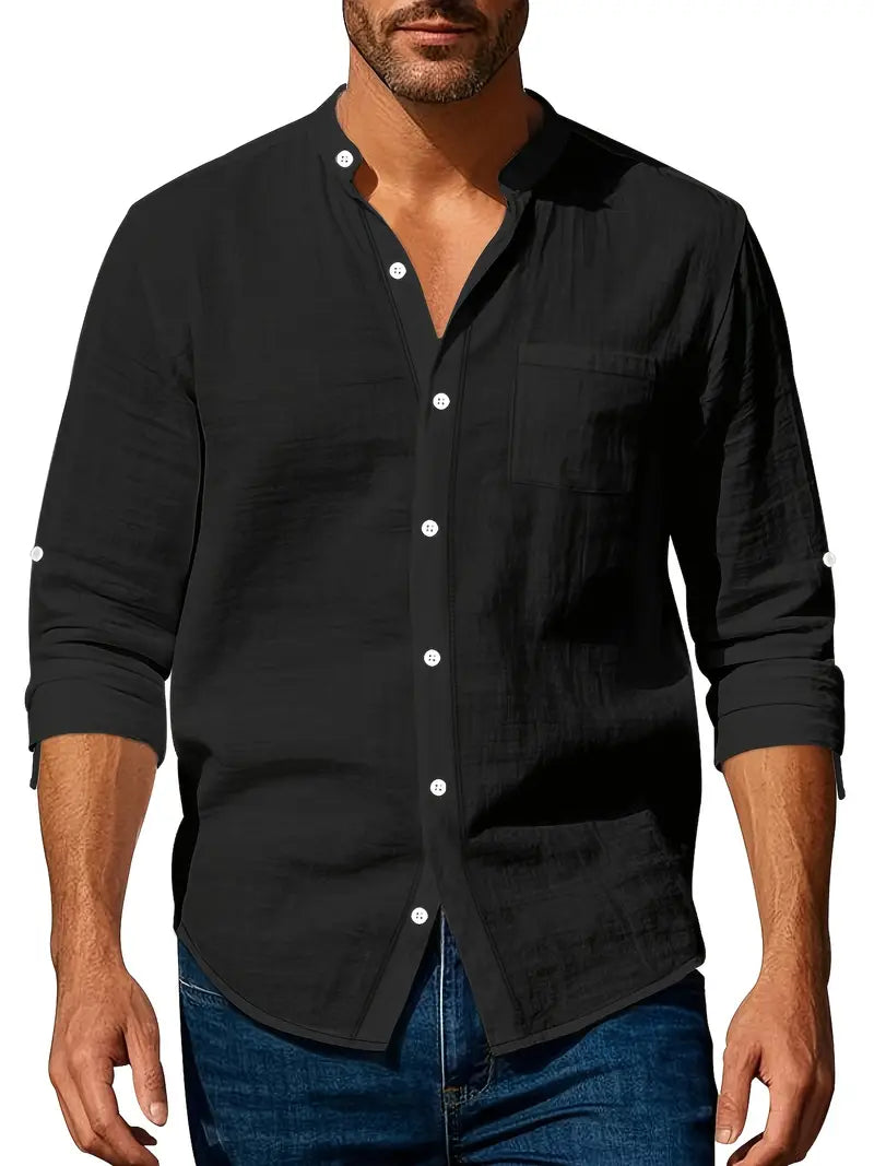 Grayson | Lightweight Stylish Linen Long Sleeve Shirt for Men - Image 2