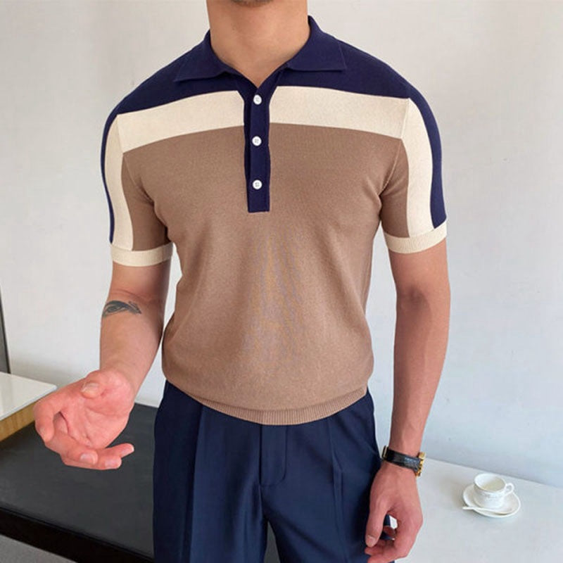 Joe | Men's Color Block Short Sleeve Polo Shirt - Image 2
