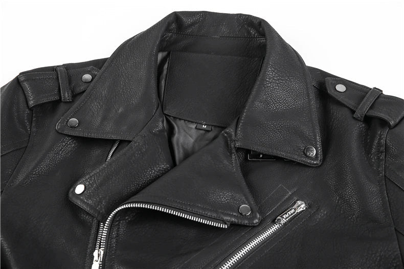 Ruben | Men's Slim-Fit Leather Biker Jacket - Image 6