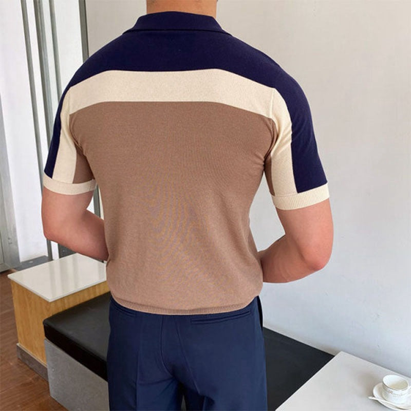 Joe | Men's Color Block Short Sleeve Polo Shirt - Image 4
