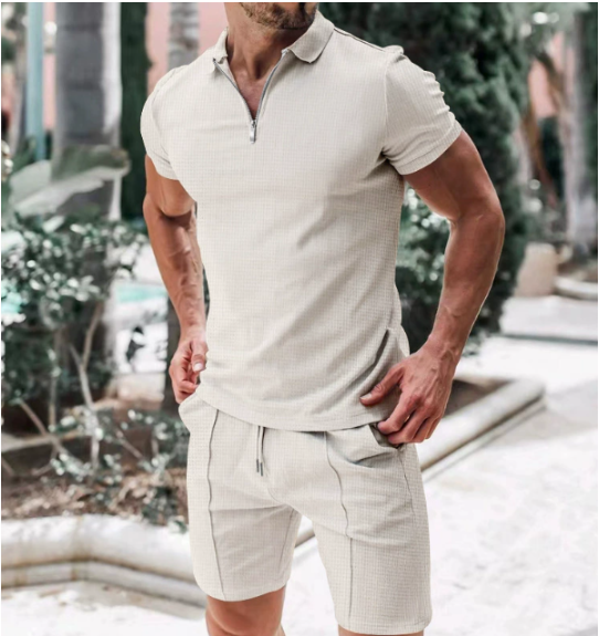 Altivaro | Men's Summer Polo Shirt with V-Neck and Zip