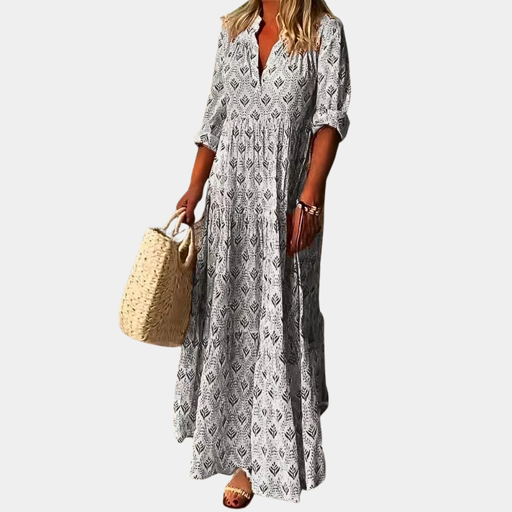 Pam | V-Neck Casual Summer Dress - Lightweight & Breathable - Image 2
