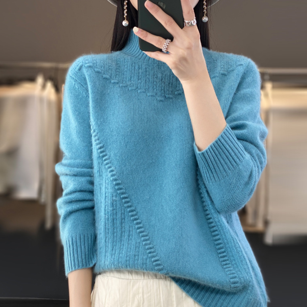 Phyllis | Women's Mock Neck Long Sleeve Sweater - Image 3