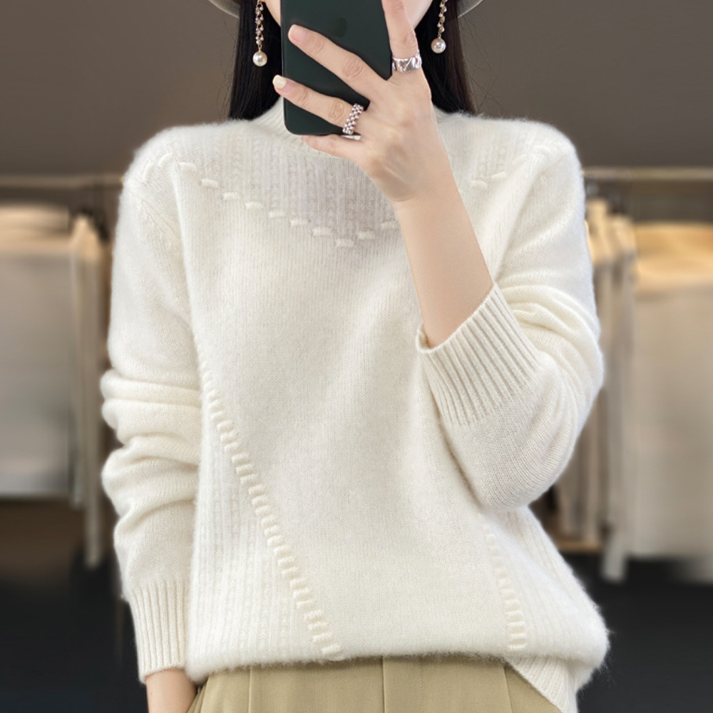 Phyllis | Women's Mock Neck Long Sleeve Sweater - Image 2