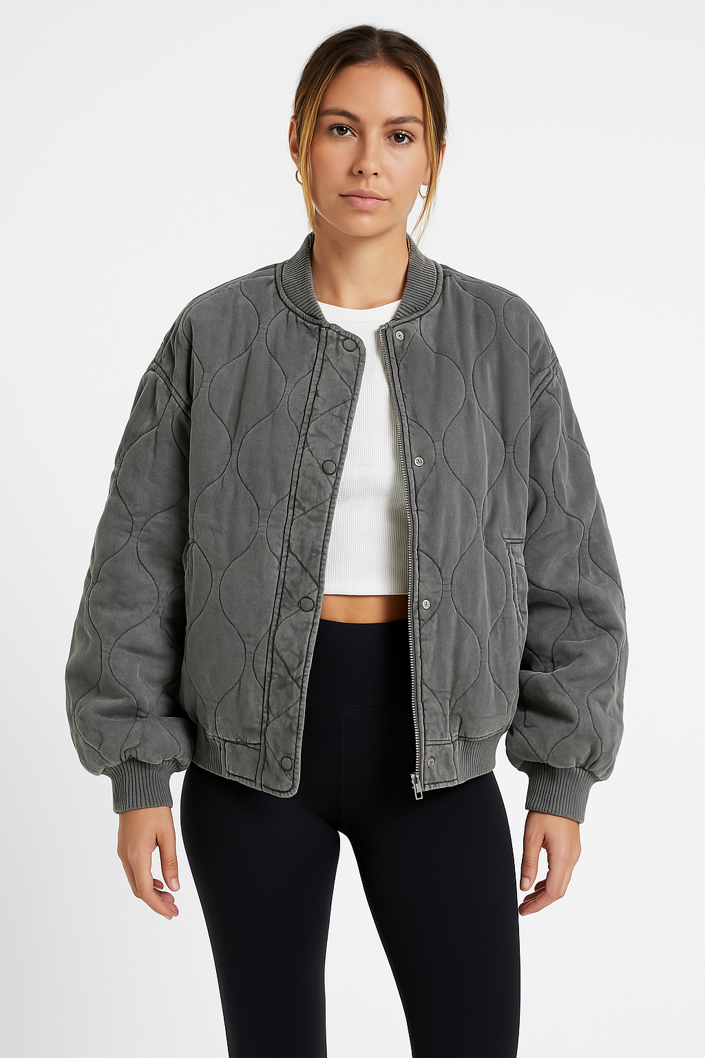 Mackenzie | Women's Quilted Bomber Jacket - Image 1
