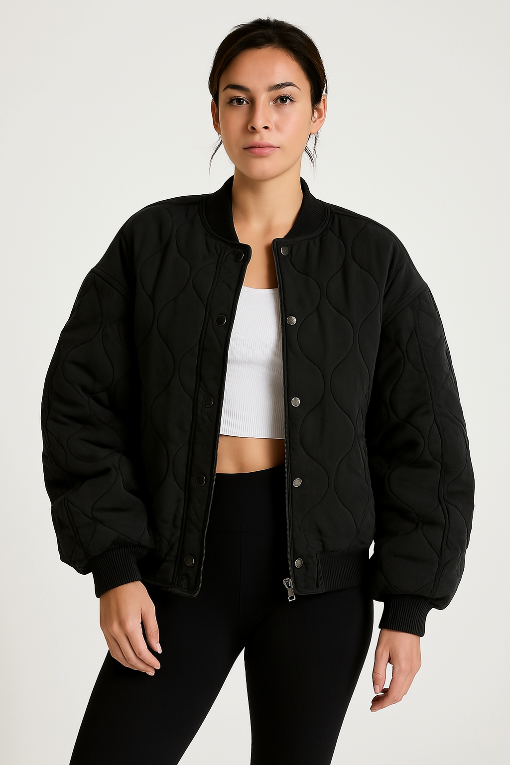 Mackenzie | Women's Quilted Bomber Jacket - Image 2