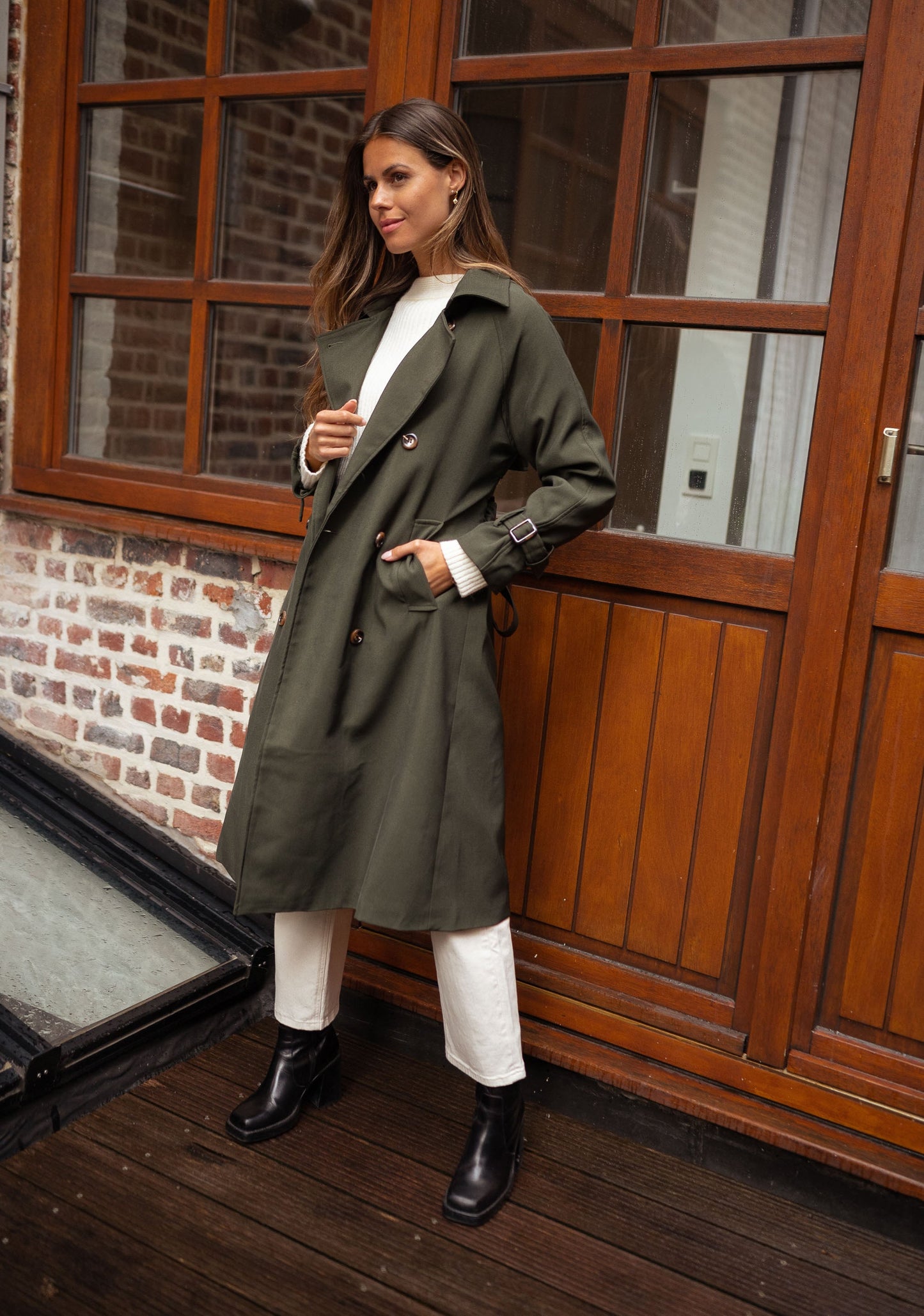Krista | Women's Double-Breasted Long Coat - Image 7