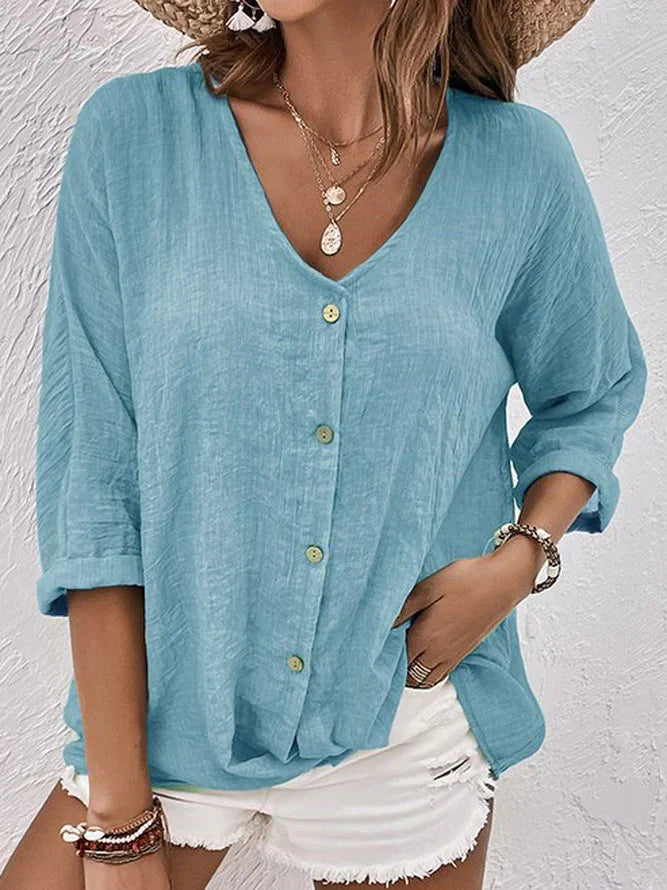 Angela | Stylish Button-Up Blouse - Image 1