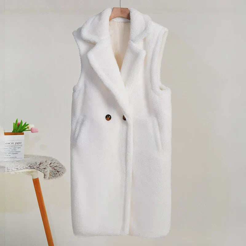 Aimee | Women's Sleeveless Double Breasted Long Vest - Image 6