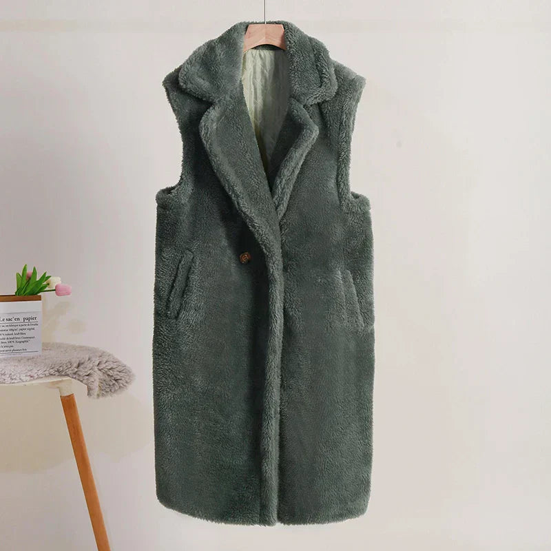 Aimee | Women's Sleeveless Double Breasted Long Vest - Image 9