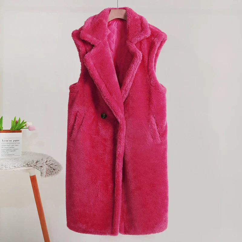 Aimee | Women's Sleeveless Double Breasted Long Vest - Image 5