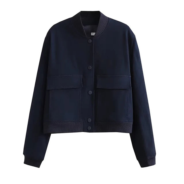 Ellen | Women's Cropped Bomber Jacket - Image 3
