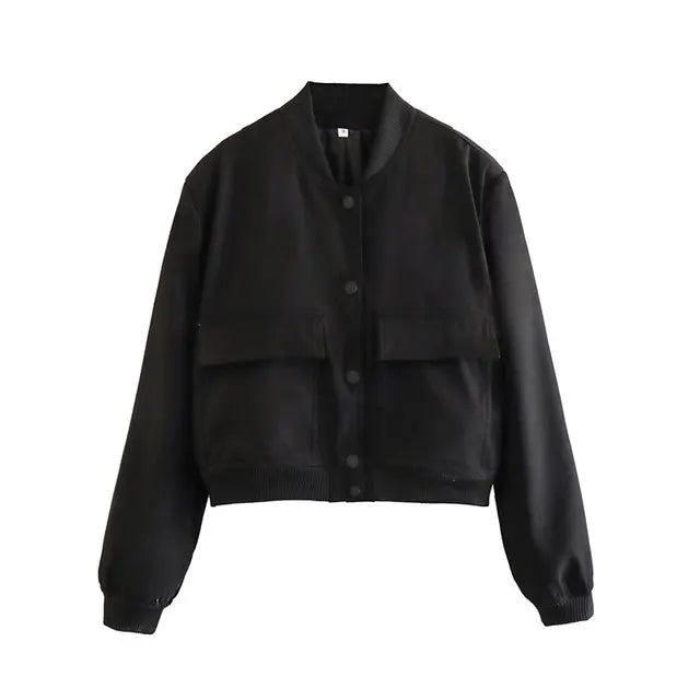 Ellen | Women's Cropped Bomber Jacket - Image 4