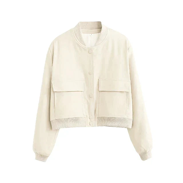 Ellen | Women's Cropped Bomber Jacket - Image 2