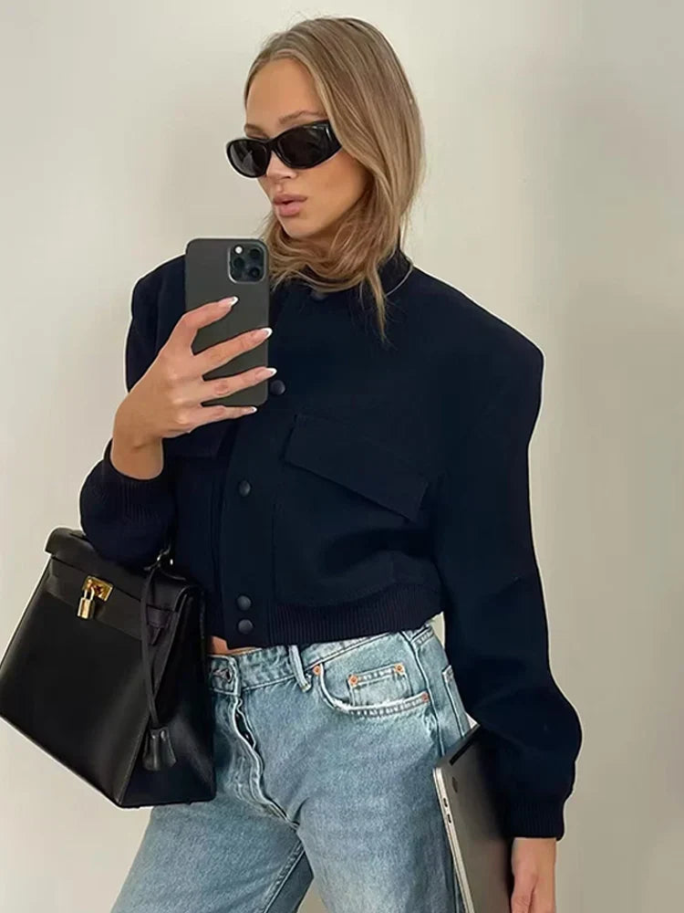 Ellen | Women's Cropped Bomber Jacket - Image 5
