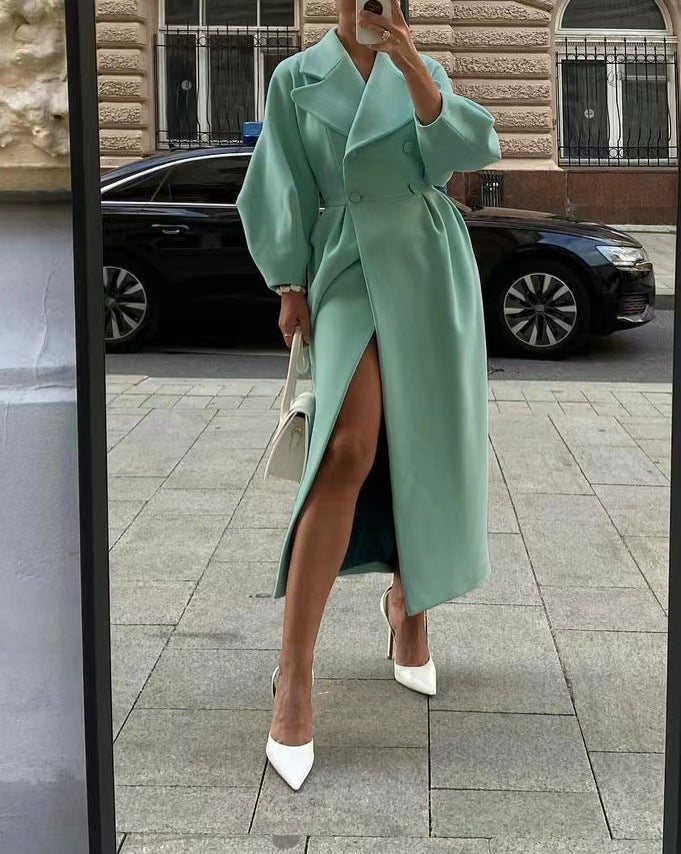 Phyllis | Women's Double Breasted Maxi Coat - Image 2