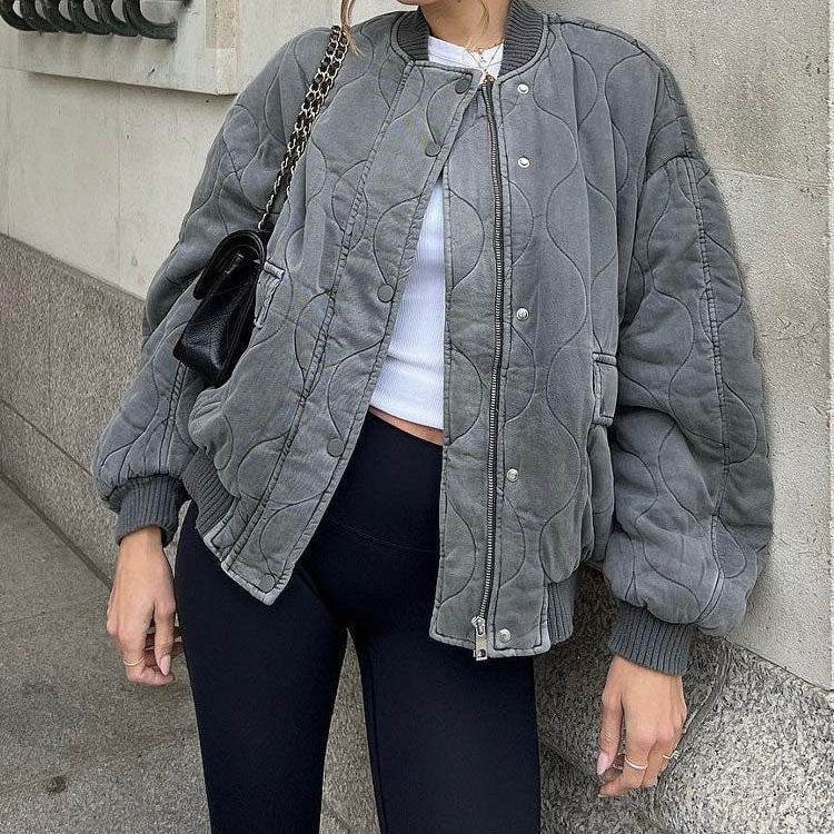 Mackenzie | Women's Quilted Bomber Jacket - Image 3