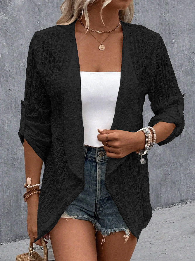 Nancy | Women's Open Front Draped Cardigan - Image 3