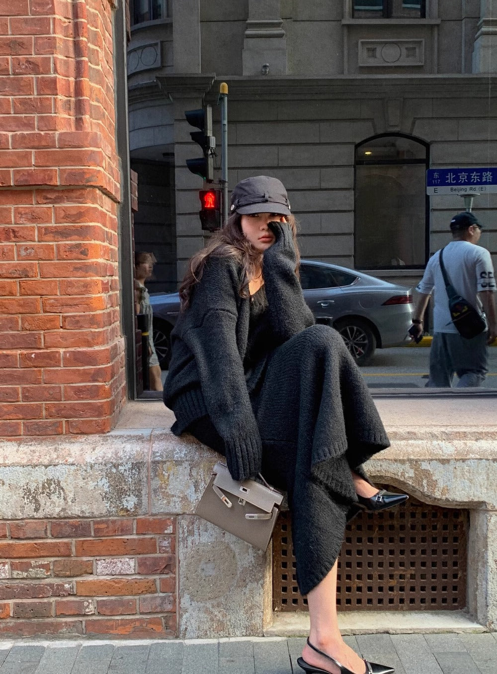 Morgan | Women's V-Neck Knit Sweater and Flare Midi Skirt Set - Image 10