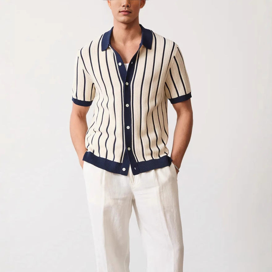 Russell | Men's Vertical Striped Button-Down Shirt - Image 2