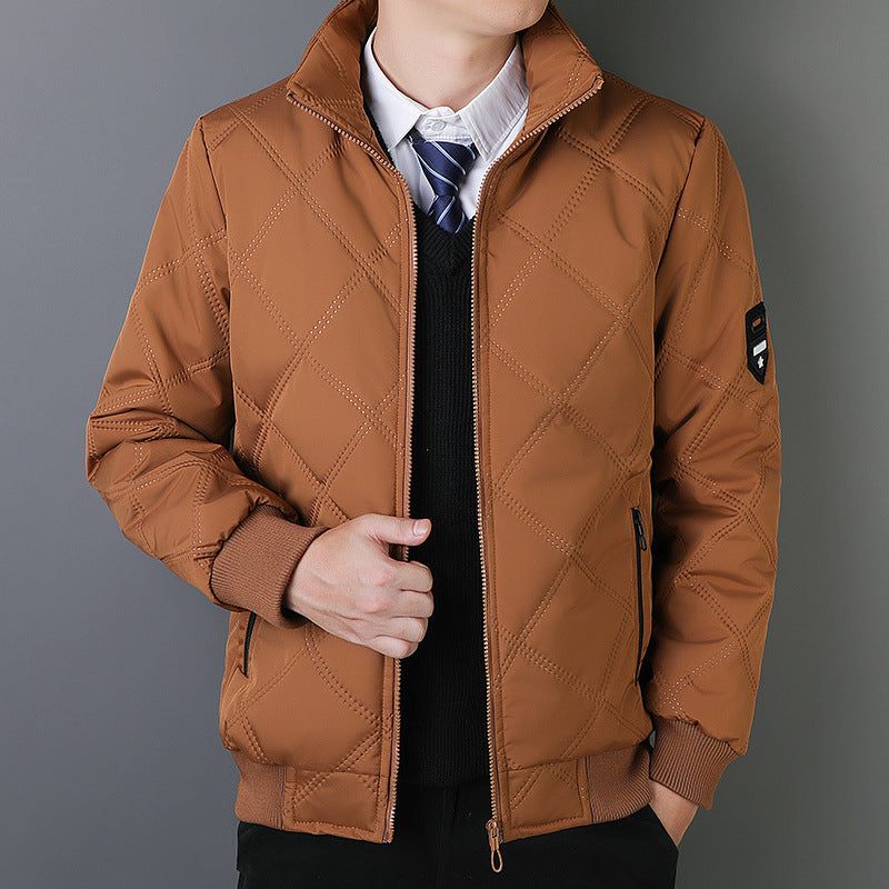Couture-moda | Men’s Quilted Jacket – Warm Lined – Regular Fit – Stand Collar - Image 4