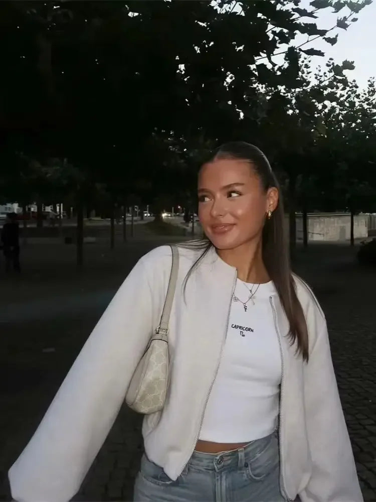 Sylvia | Women's Relaxed Fit Bomber Jacket - Image 3