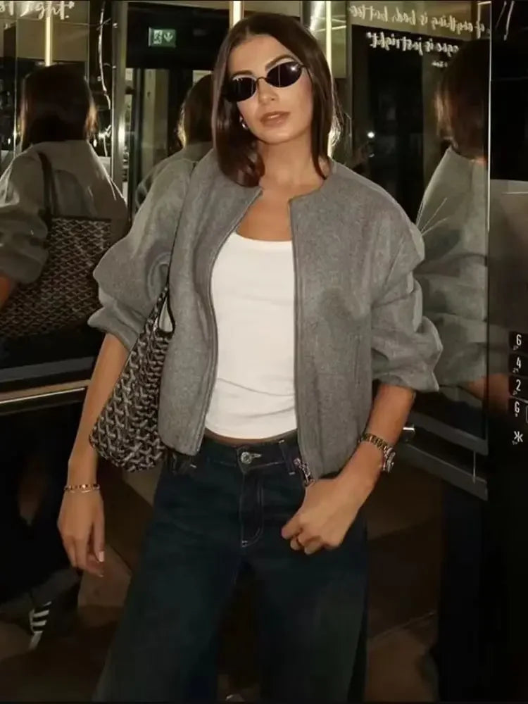 Sylvia | Women's Relaxed Fit Bomber Jacket - Image 5