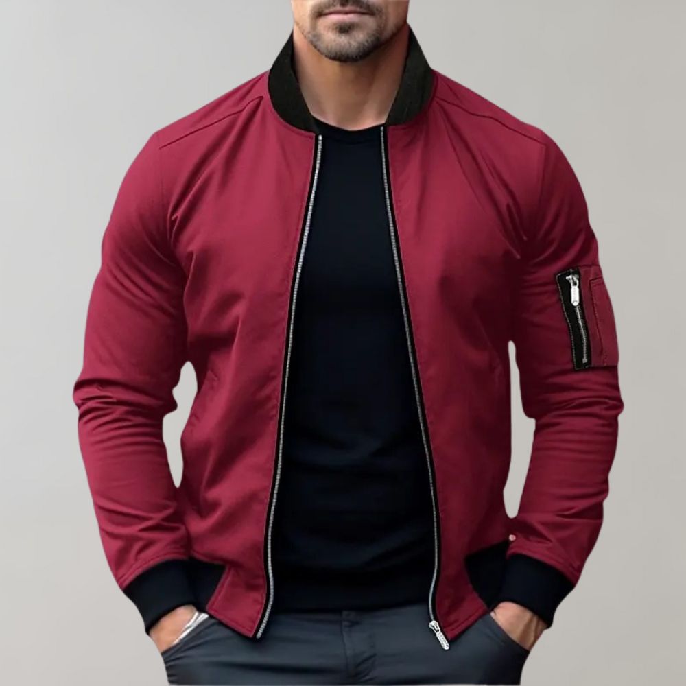 Darryl | Men's Zip-Up Bomber Jacket - Image 5