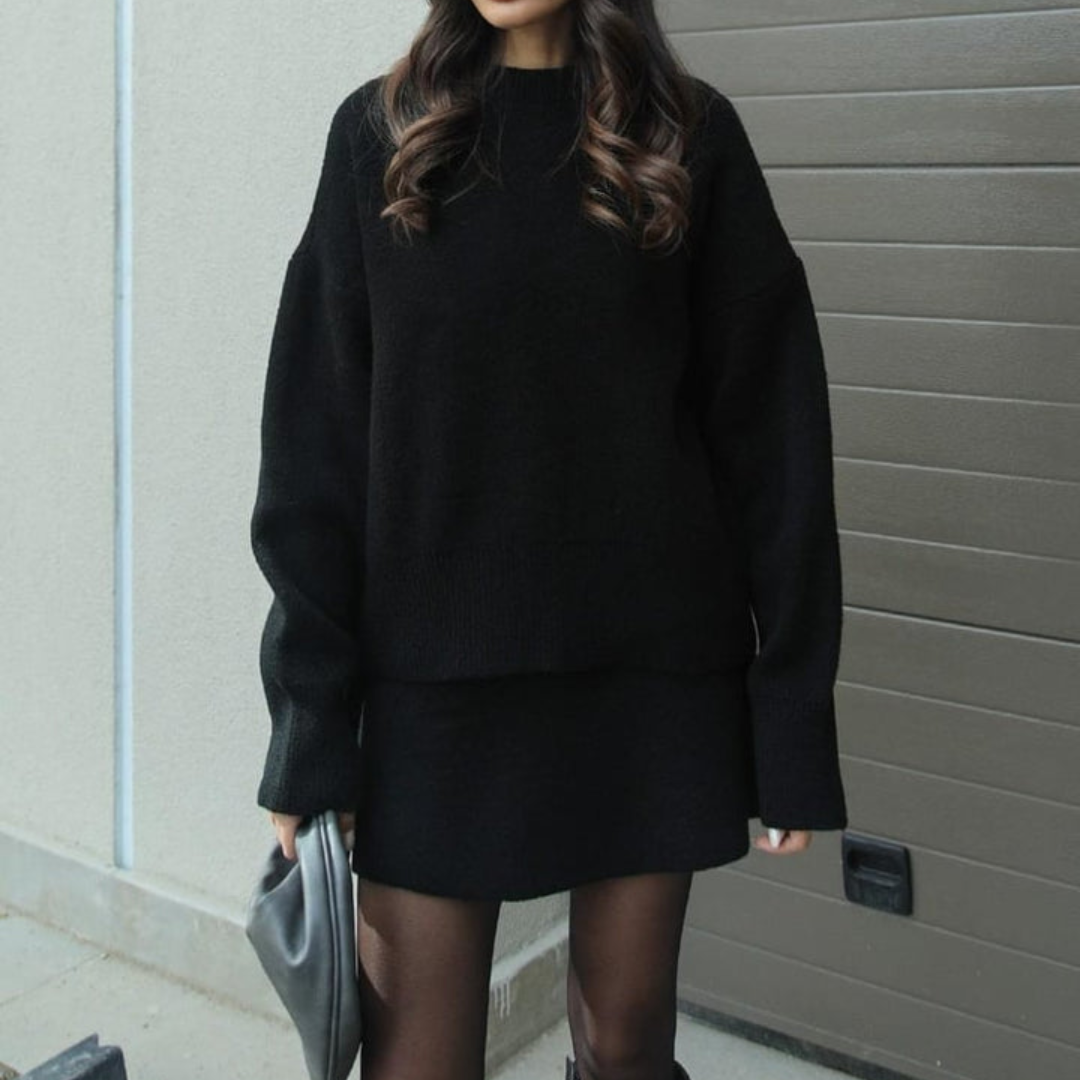 Dominique | Women's Oversized Mini Sweater Skirt Set - Image 18