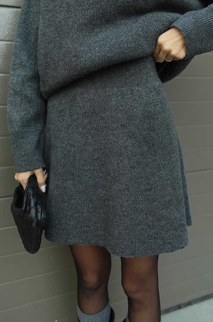 Dominique | Women's Oversized Mini Sweater Skirt Set - Image 14