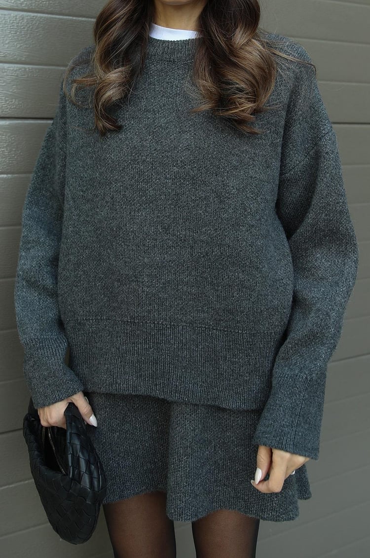 Dominique | Women's Oversized Mini Sweater Skirt Set - Image 13