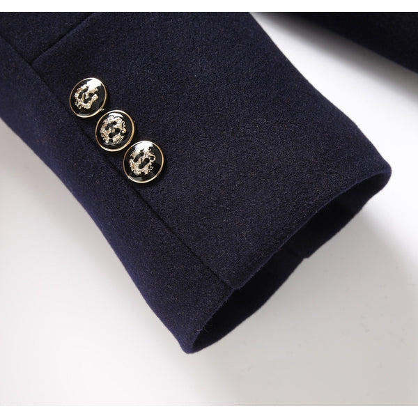 Alan | Men's Mandarin Collar Button Front Mid-Length Overcoat - Image 7