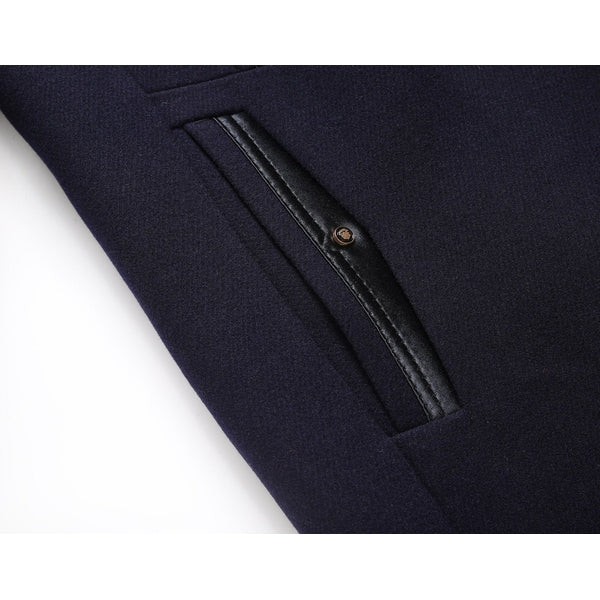 Alan | Men's Mandarin Collar Button Front Mid-Length Overcoat - Image 8
