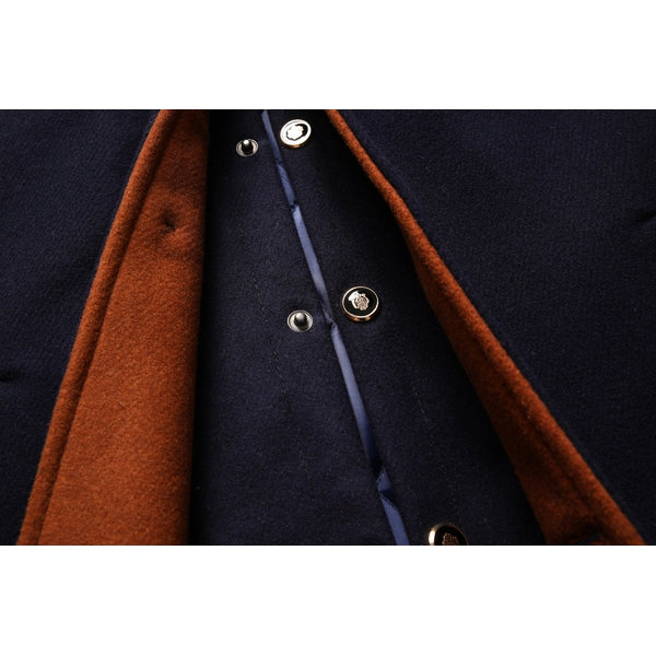 Alan | Men's Mandarin Collar Button Front Mid-Length Overcoat - Image 5