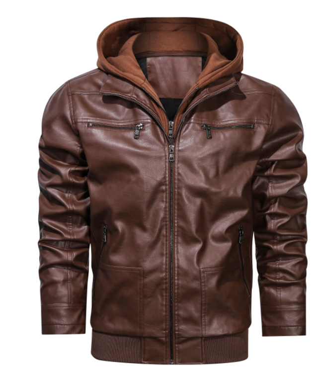 Don | Men's Hooded Leather Bomber Jacket