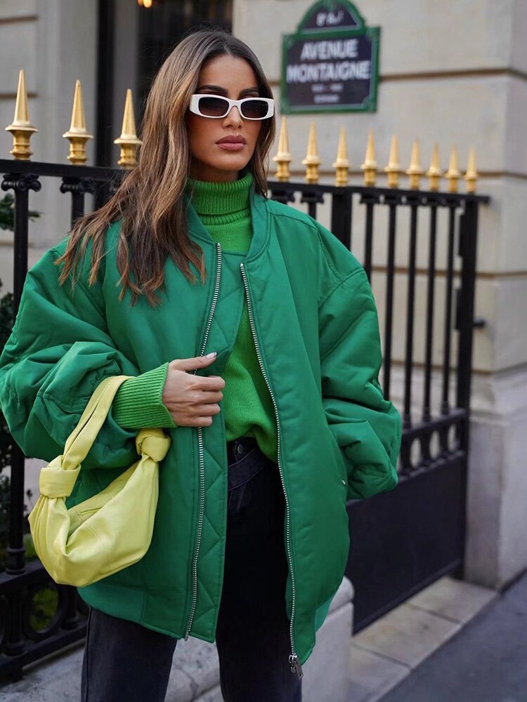 Marcia | Women's Oversized Bomber Jacket - Image 4