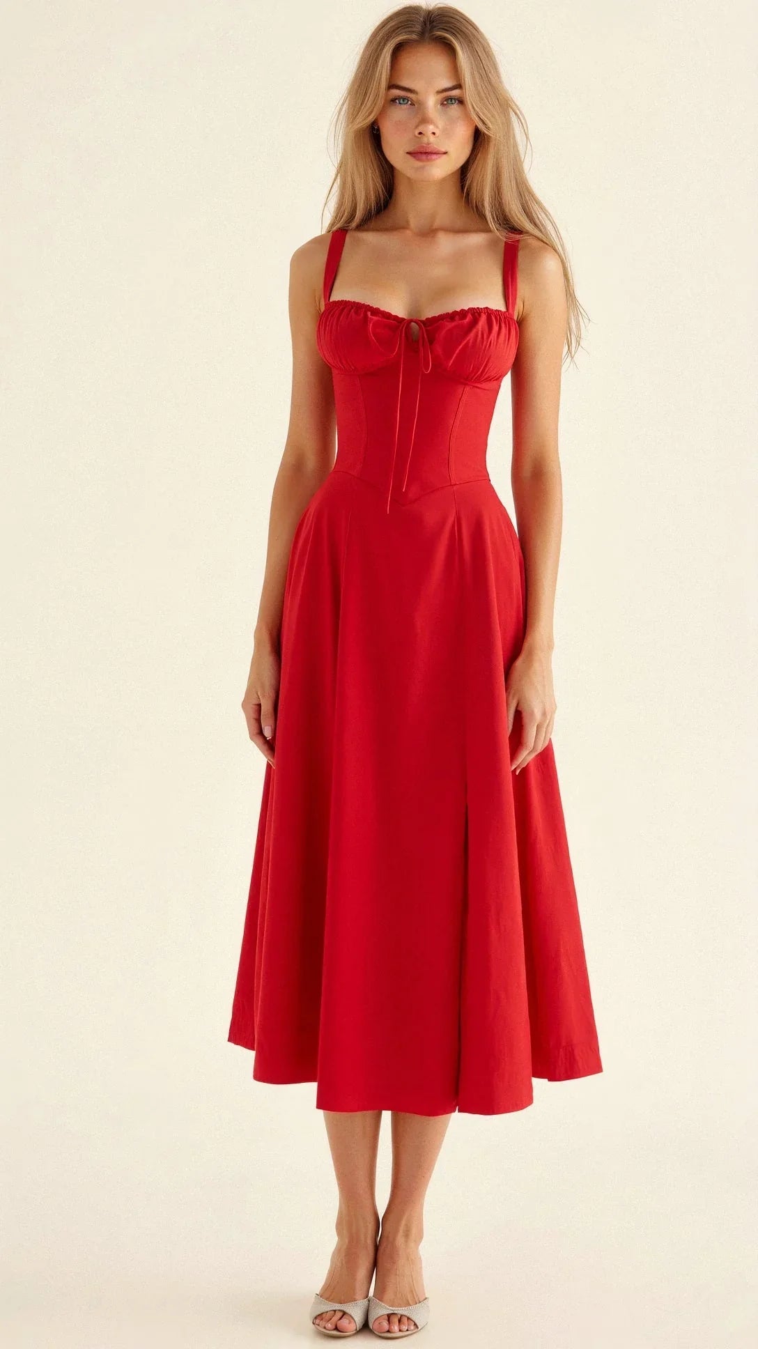 Nora | Elegant Floral Bustier Midriff Waist Shaper Dress - Image 5