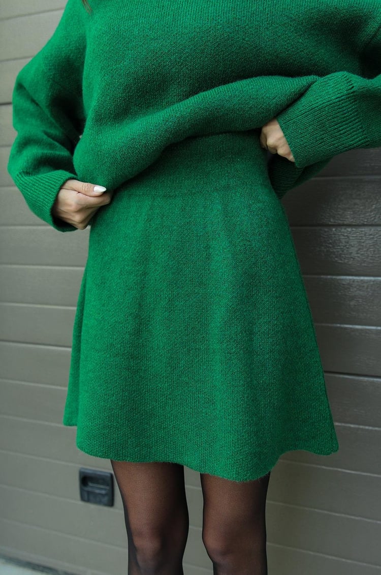 Dominique | Women's Oversized Mini Sweater Skirt Set - Image 9
