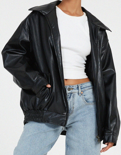 Sylvia | Women's Oversized Bomber Jacket - Image 7